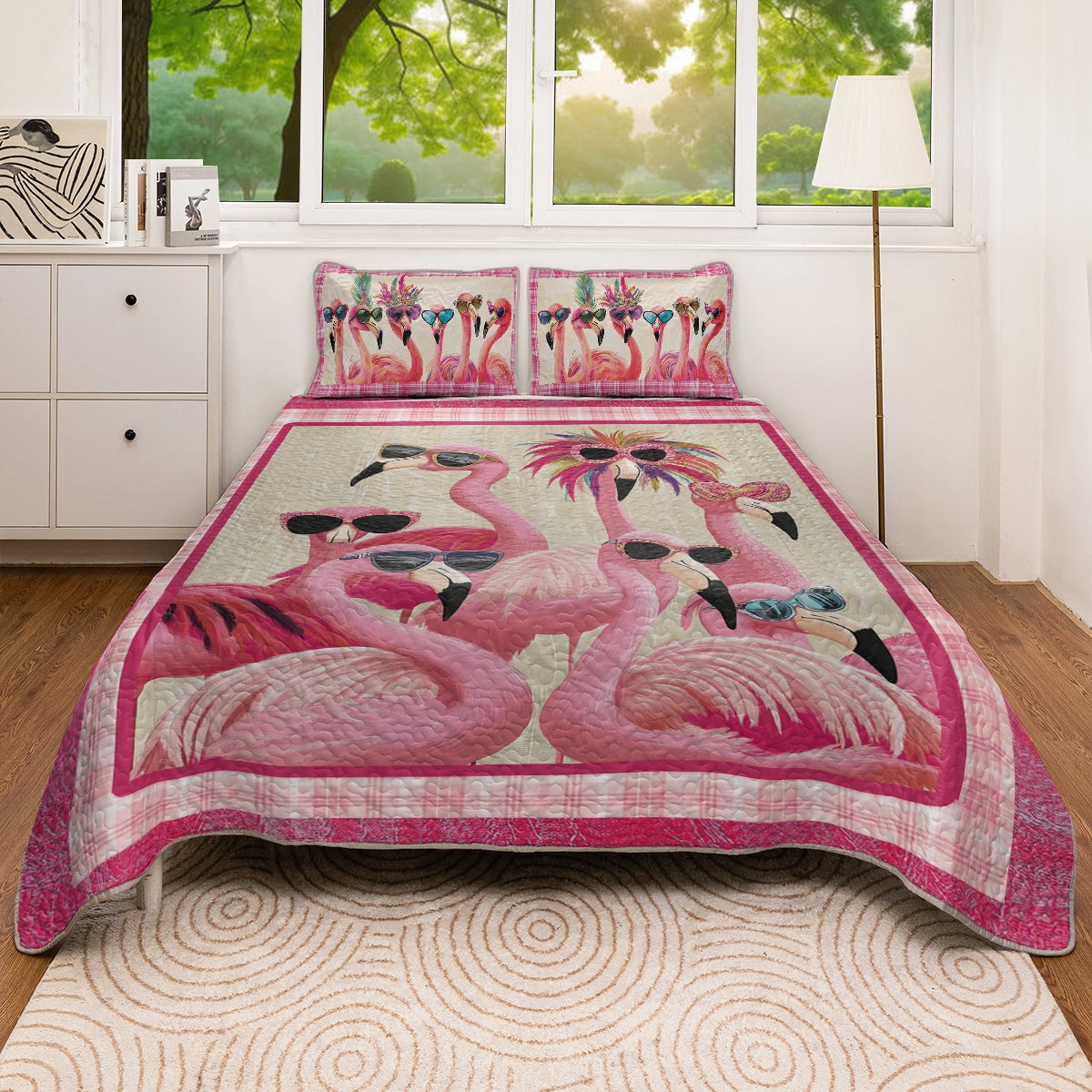 Shineful All Season Quilt 3-Piece Set - Flamingo Shades