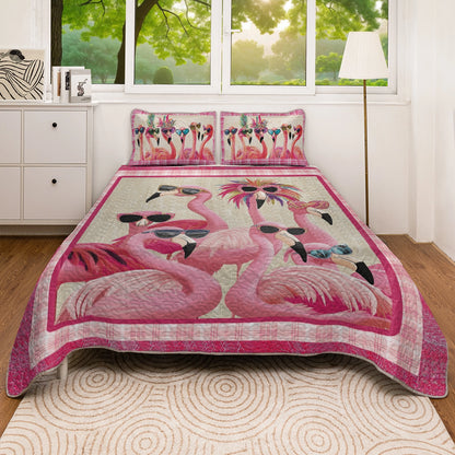 Shineful All Season Quilt 3-Piece Set - Flamingo Shades