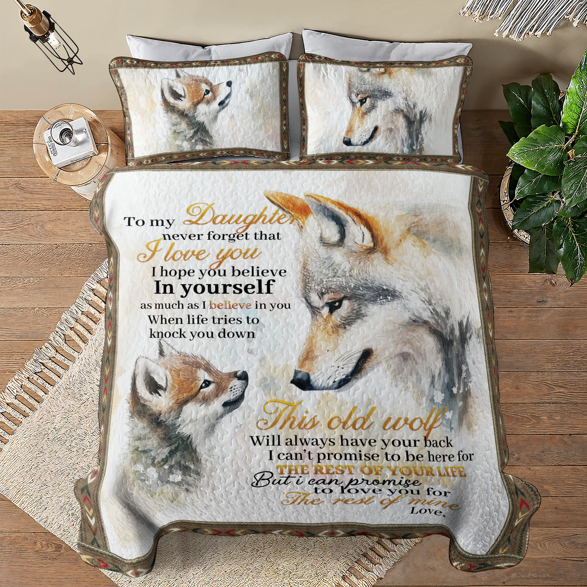 Shineful All Season Quilt 3-Piece Set Wolf Love