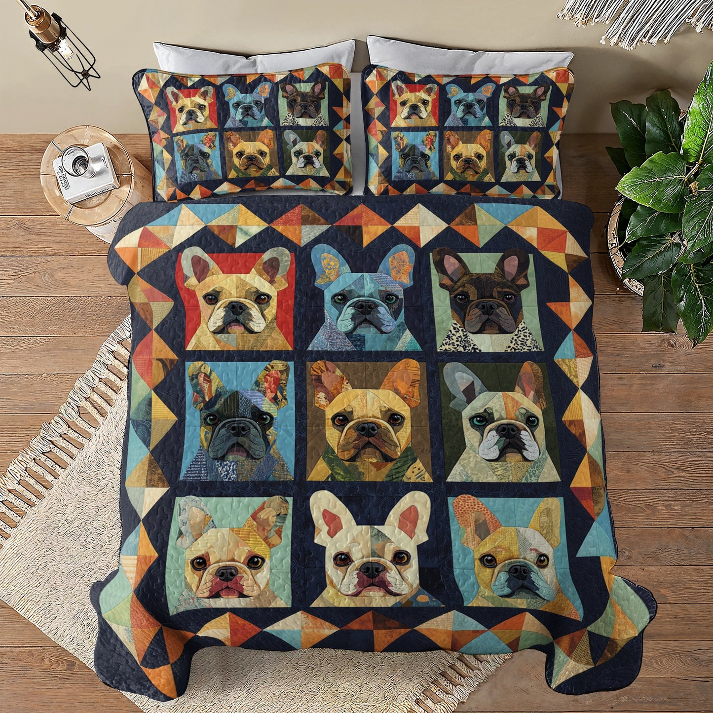 Shineful All Season Quilt 3-Piece Set - French Bulldog Charm