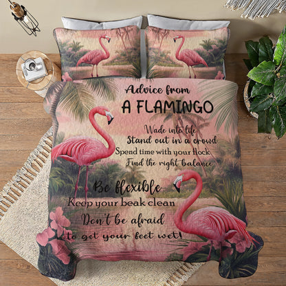 Shineful All Season Quilt 3-Piece Set - Flamingo Advice