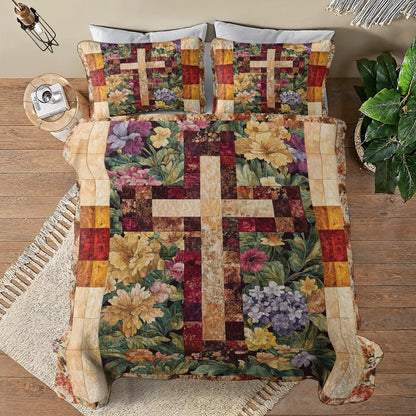 Shineful All Season Quilt 3-Piece Set God's Glory Garden