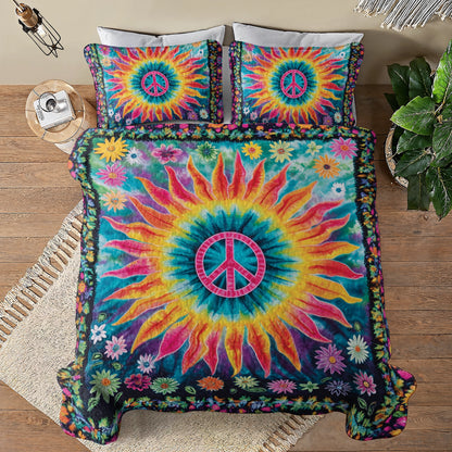 Shineful All Season Quilt 3-Piece Set Hippie Groovy Oasis