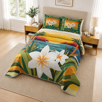 Shineful Quilt 3-Piece Set Island Lily