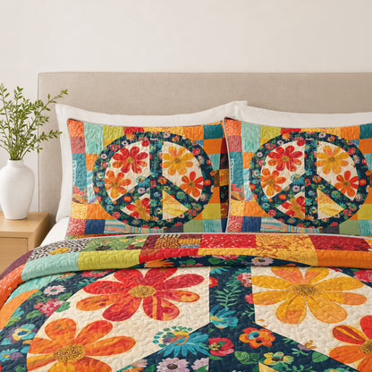Shineful Quilt 3-Piece Set Flower Peace
