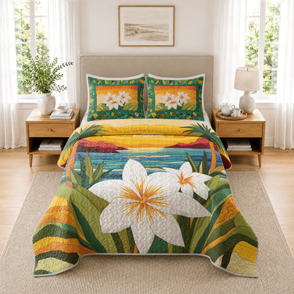 Shineful Quilt 3-Piece Set Island Lily