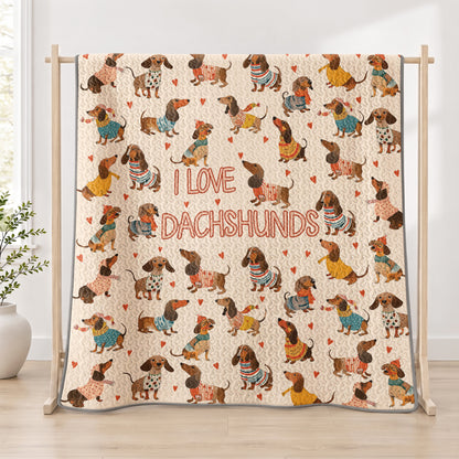 Shineful Quilt 3-Piece Set Dachshund Lovely Delight