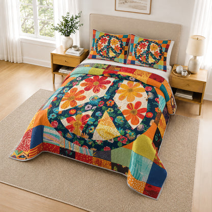 Shineful Quilt 3-Piece Set Flower Peace