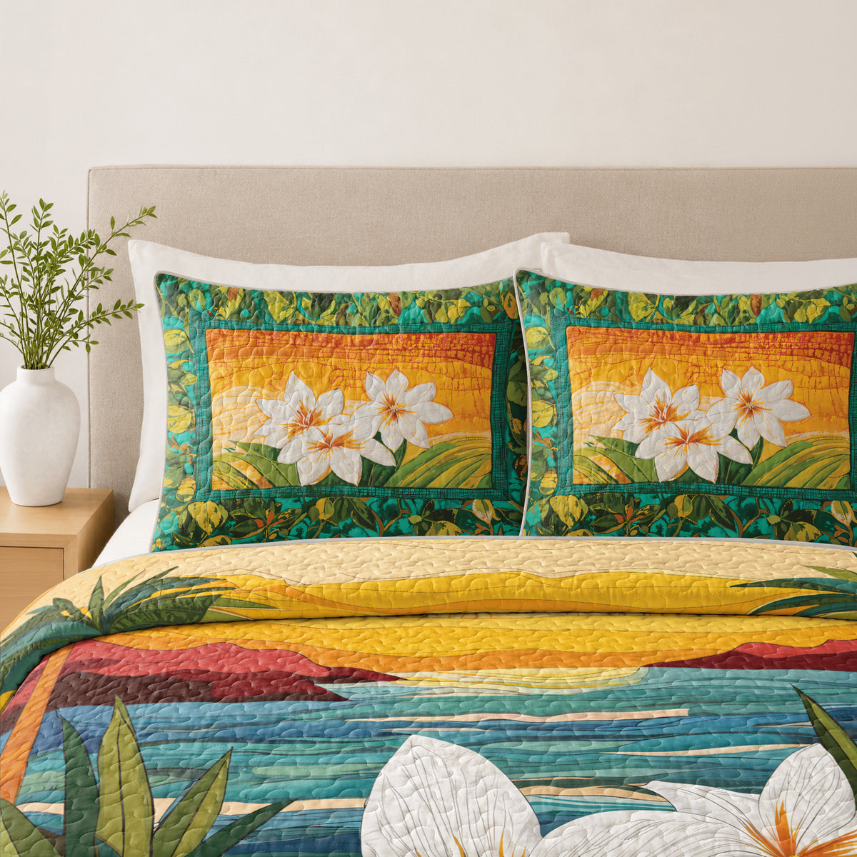 Shineful Quilt 3-Piece Set Island Lily