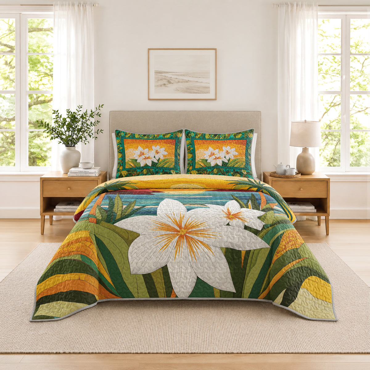 Shineful Quilt 3-Piece Set Island Lily