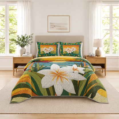 Shineful Quilt 3-Piece Set Island Lily