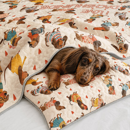 Shineful Quilt 3-Piece Set Dachshund Lovely Delight