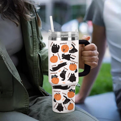 Shineful Tumbler Black Cats And Pumpkins