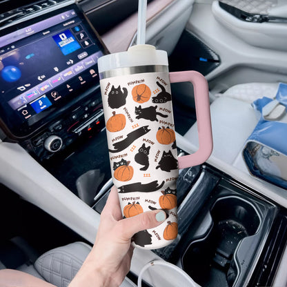 Shineful Tumbler Black Cats And Pumpkins