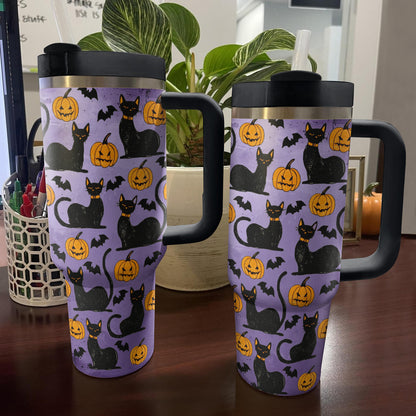 Shineful Tumbler Shadowed Feline Pumpkins