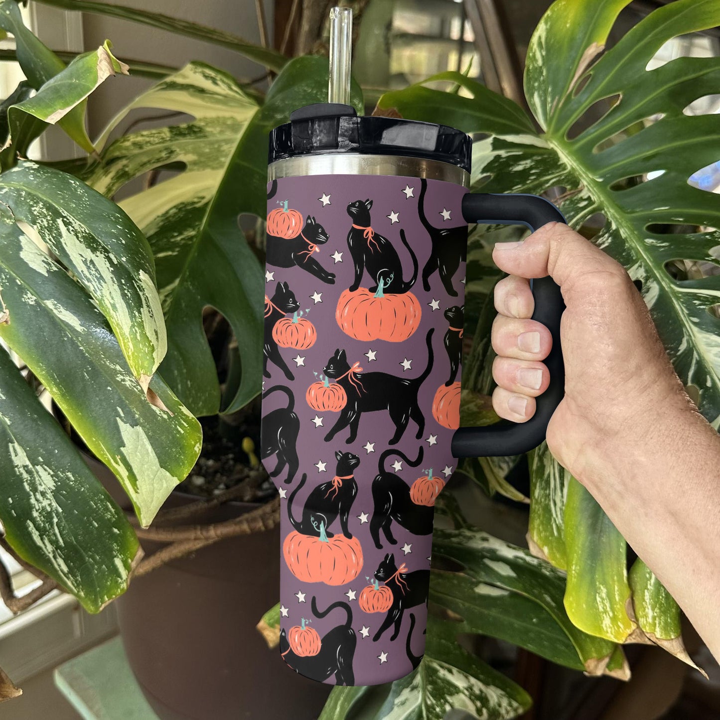 Shineful Tumbler Spooky Cat Pumpkin