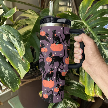 Shineful Tumbler Spooky Cat Pumpkin
