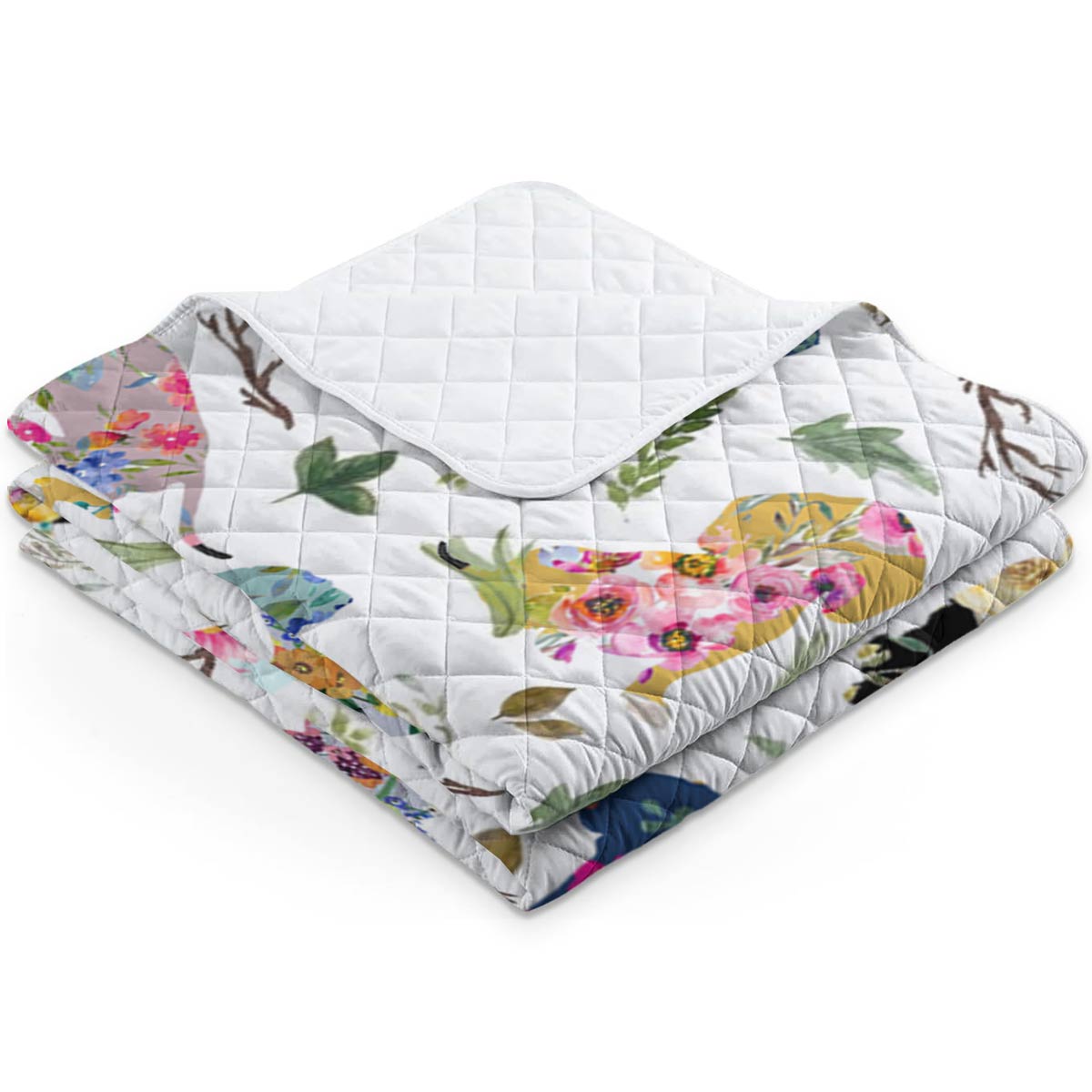 Shineful Quilt 3-Piece Set Dachshund Floral