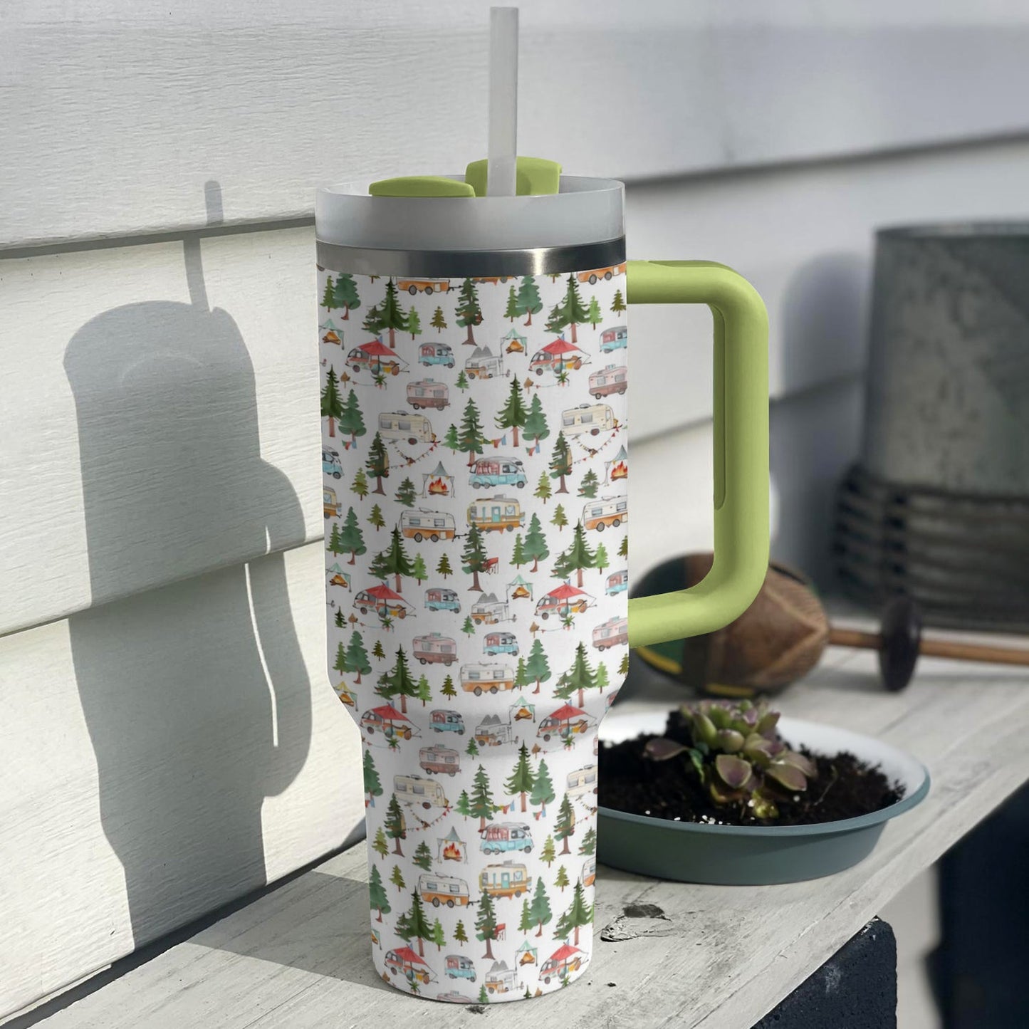 Shineful Tumbler Happy Campsite