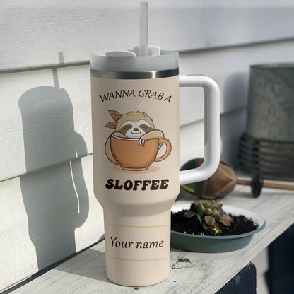 Shineful Tumbler Personalized Sloth Hugger