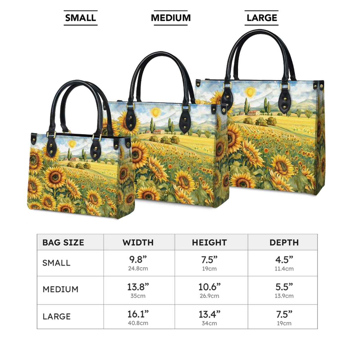 Shineful Leather Bag Sunflower Countryside Charm
