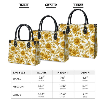 Shineful Leather Bag Golden Sunflower Bloom