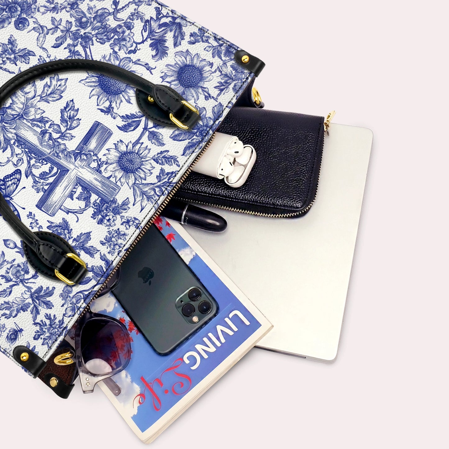 Shineful Leather Bag Sunflower & Cross Blessing