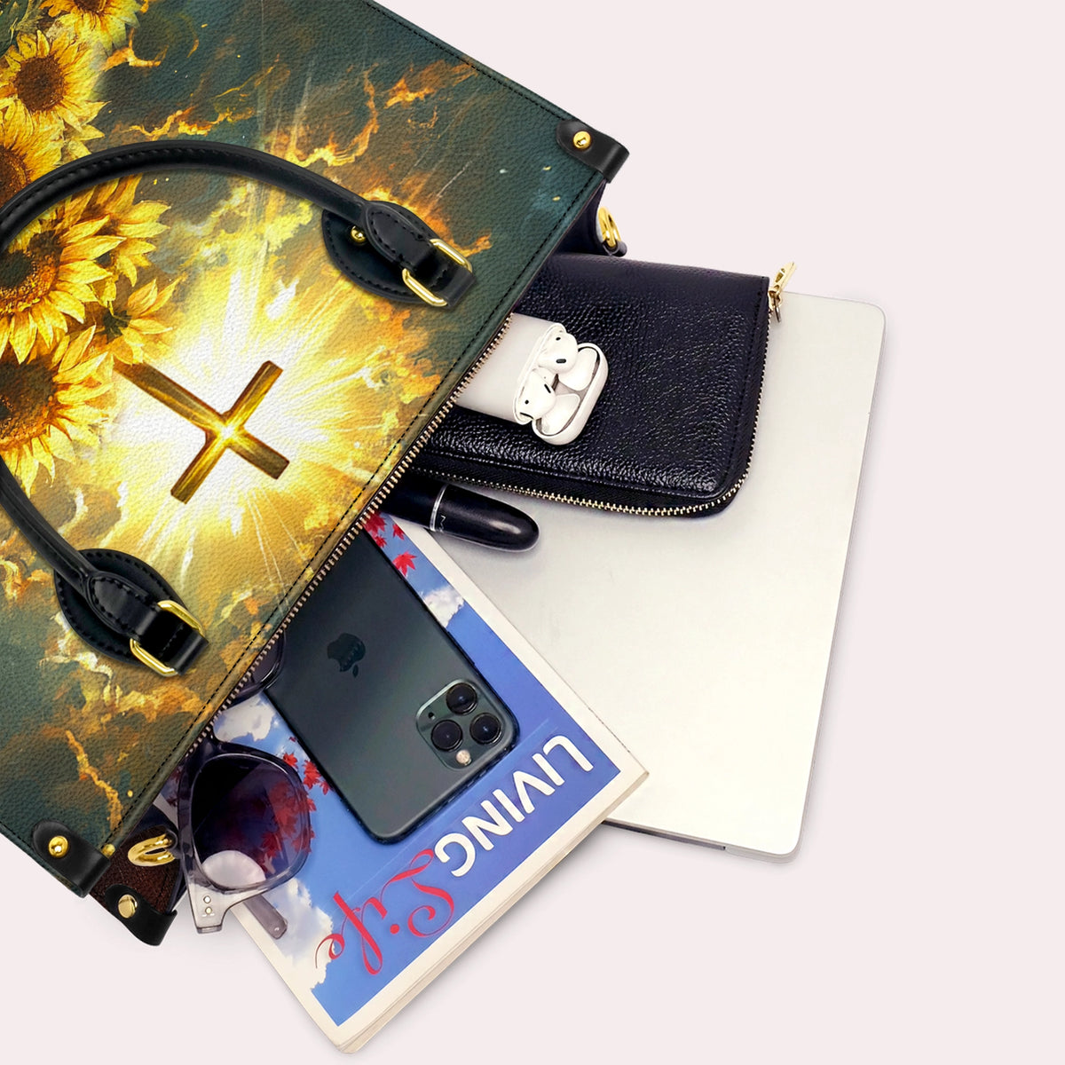 Shineful Leather Bag Sunflower Faith Light