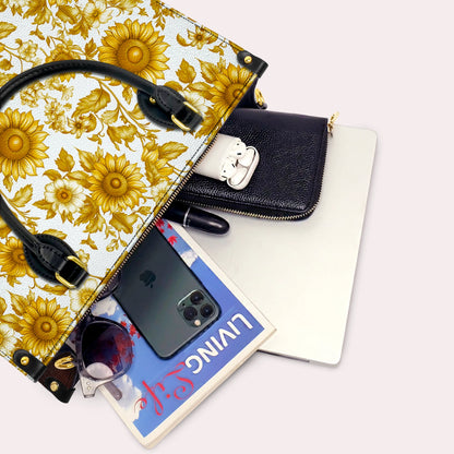 Shineful Leather Bag Golden Sunflower Bloom