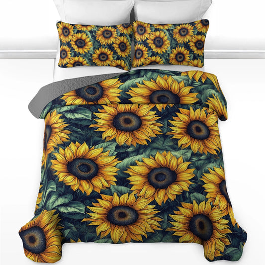 Shineful All Season Quilt 3-Piece Set - Sunflower Dreams