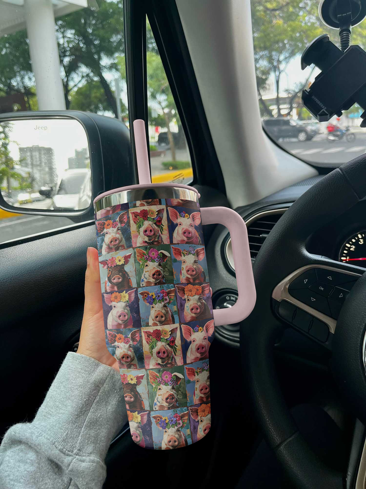 Pig Shineful™ Tumbler 40 Oz Charming Floral Vq03 40Oz