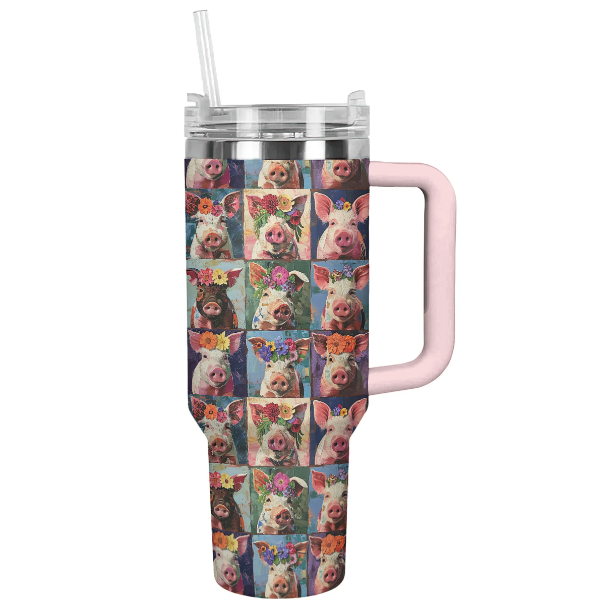 Pig Shineful™ Tumbler 40 Oz Charming Floral Vq03 40Oz