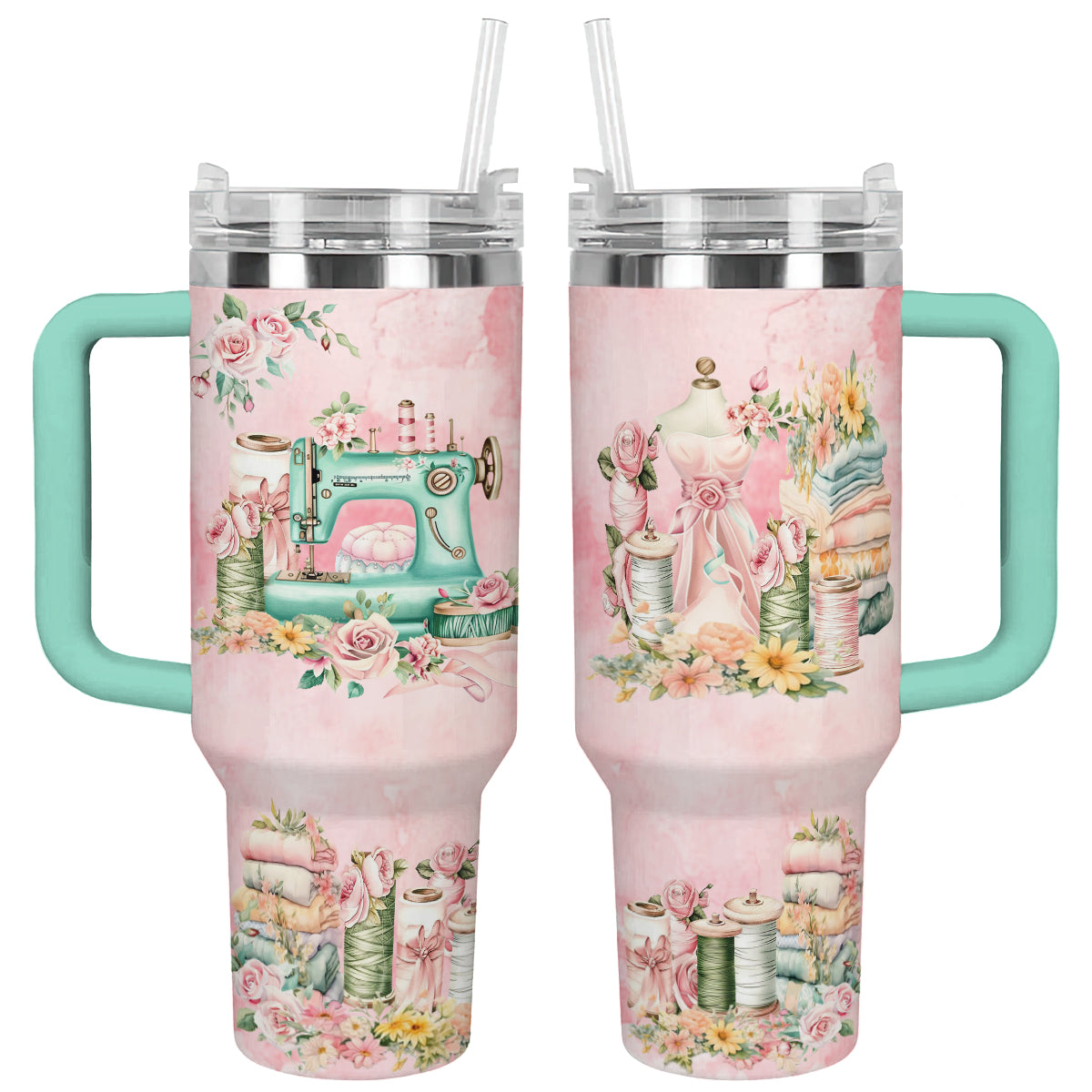 Shineful Tumbler Lovely Floral Sewing Machine