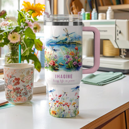 Shineful Tumbler Peaceful Dragonflies