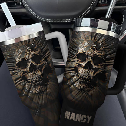 Shineful Tumbler Personlized Cool Cameo Skull