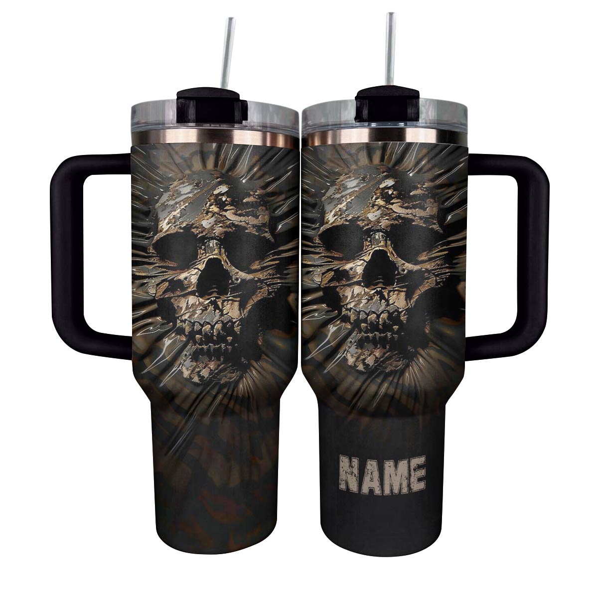 Shineful Tumbler Personlized Cool Cameo Skull