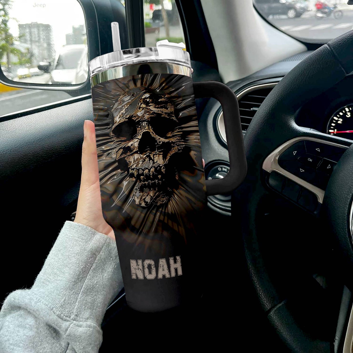 Shineful Tumbler Personlized Cool Cameo Skull