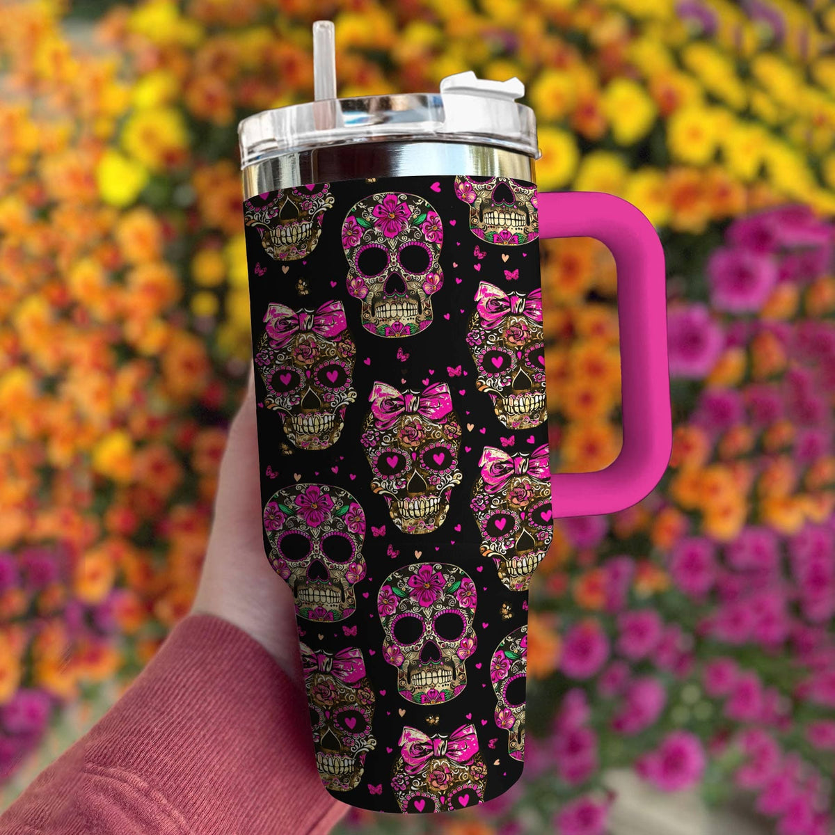 Skull 40 Oz Shineful™ Tumbler Happy Valentines Skulls Tl10 40Oz