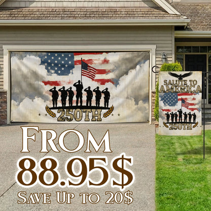 Shineful Bundle Garage and Garden Flag - Salute to America