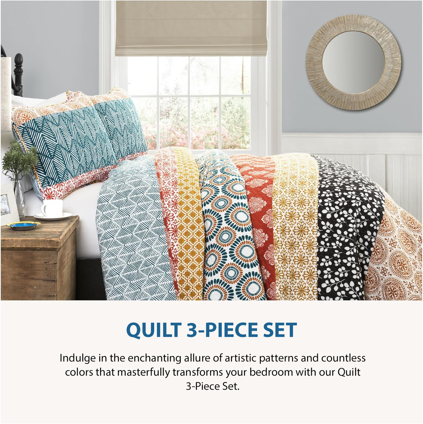 Shineful All Season Quilt 3-Piece Set Hippie Love, Vans, And Groovy Grandma