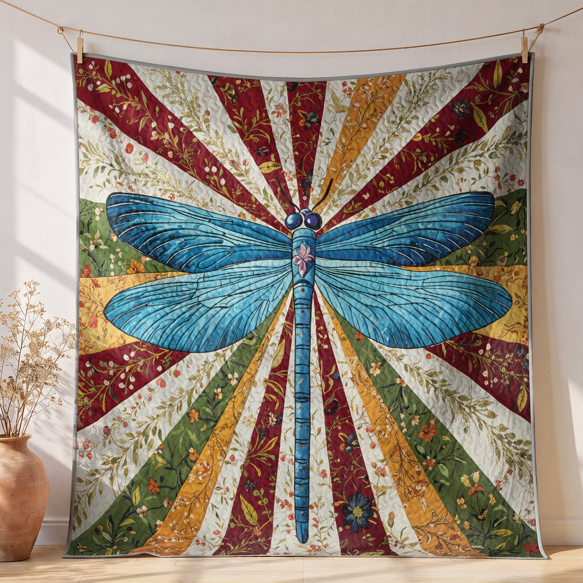 Shineful Quilt 3-Piece Set Dragonfly Bloom