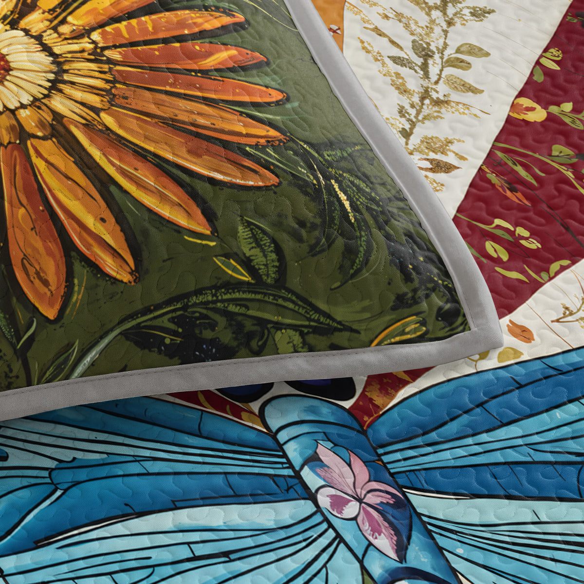 Shineful Quilt 3-Piece Set Dragonfly Bloom