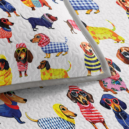 Shineful Quilt 3-Piece Set Dachshund Amazing Stylish