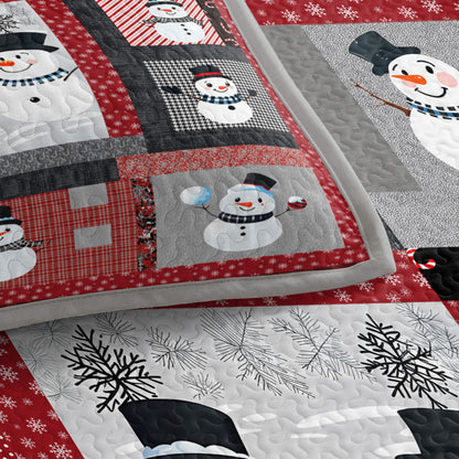 Shineful Quilt 3-Piece Set Playful Snowmen