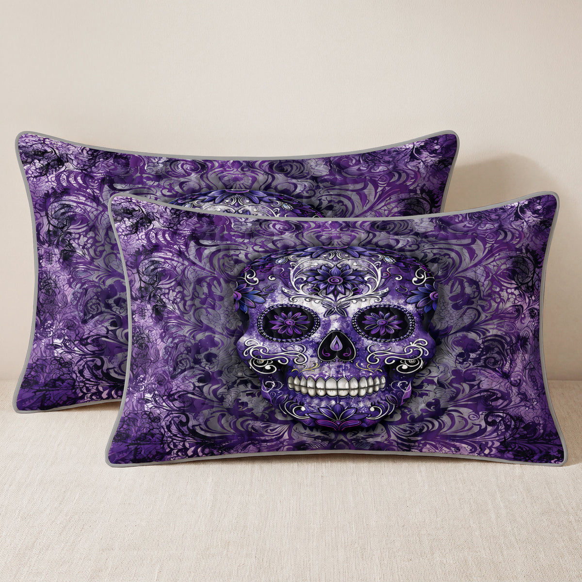 Shineful Quilt 3-Piece Set Gorgeous Mandala Skull