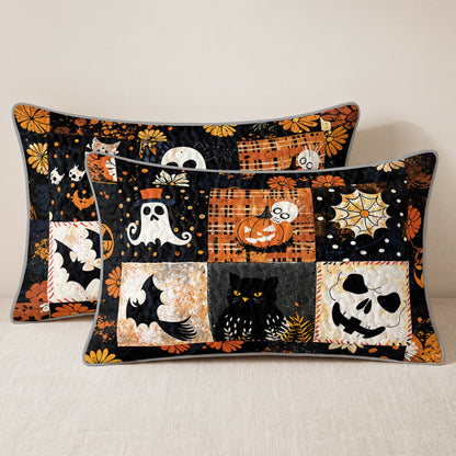 Shineful All Season Quilt 3-Piece Set Spooky Patchwork