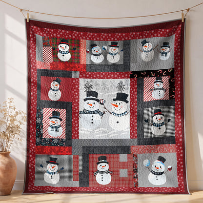 Shineful Quilt 3-Piece Set Playful Snowmen
