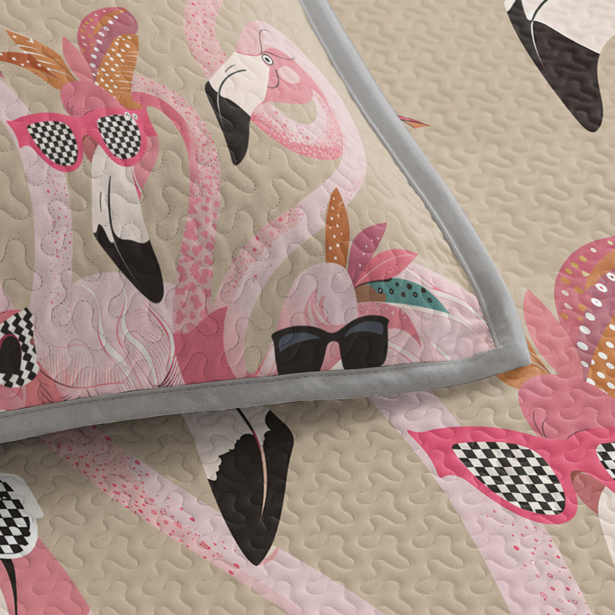 Shineful Quilt 3-Piece Set Funky Flamingo