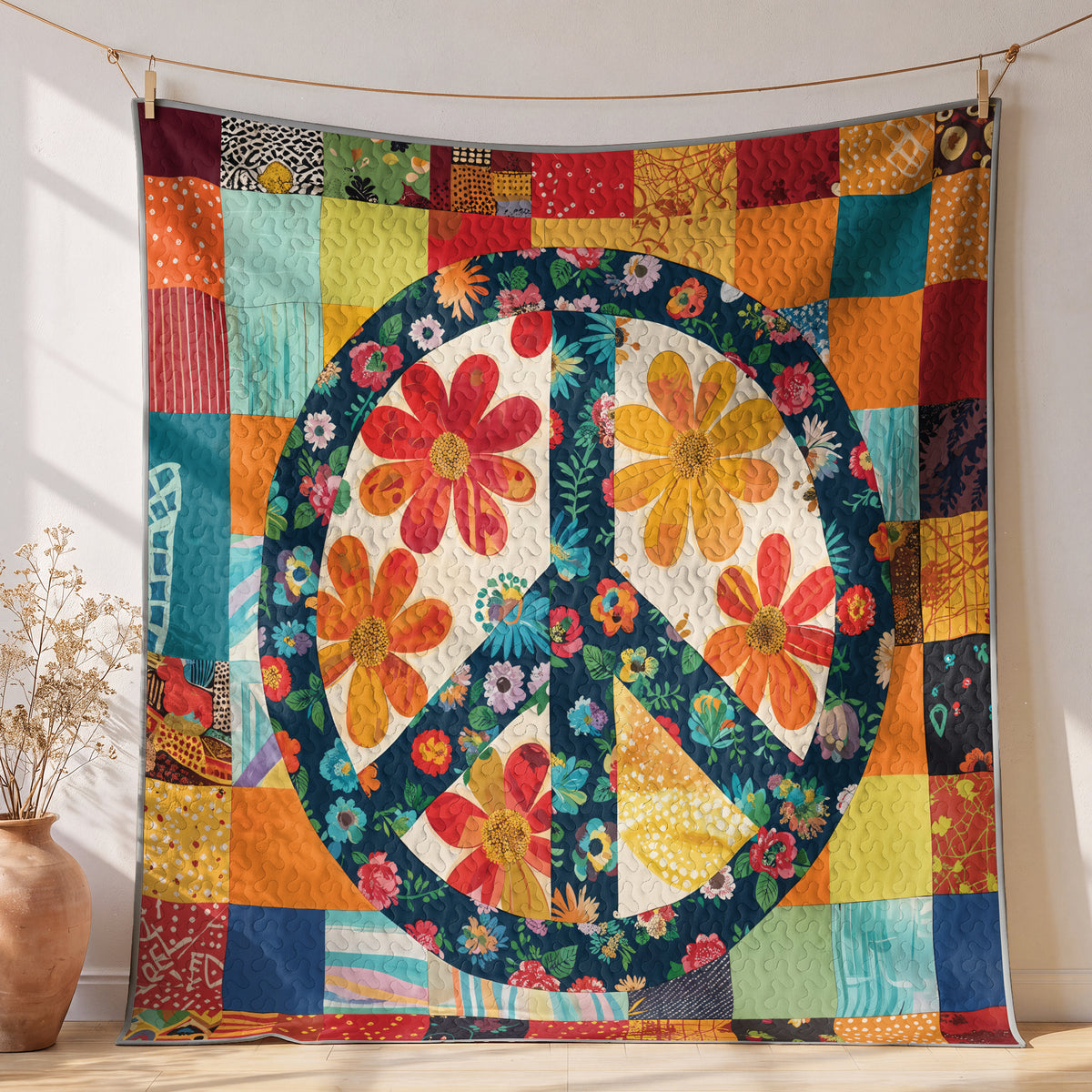 Shineful Quilt 3-Piece Set Flower Peace