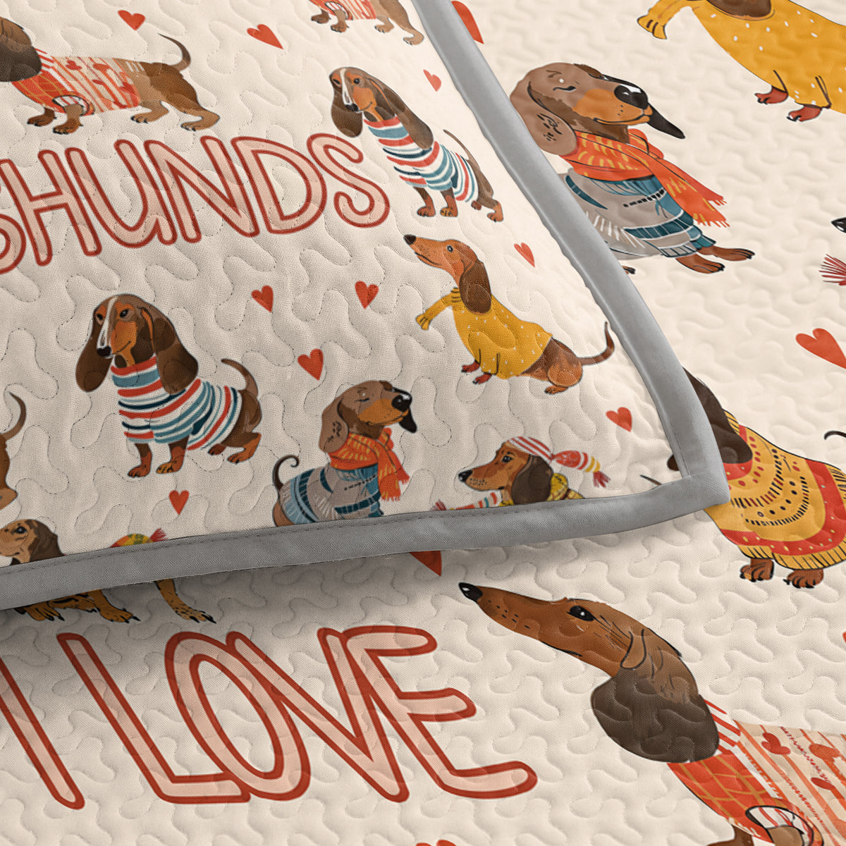 Shineful Quilt 3-Piece Set Dachshund Lovely Delight